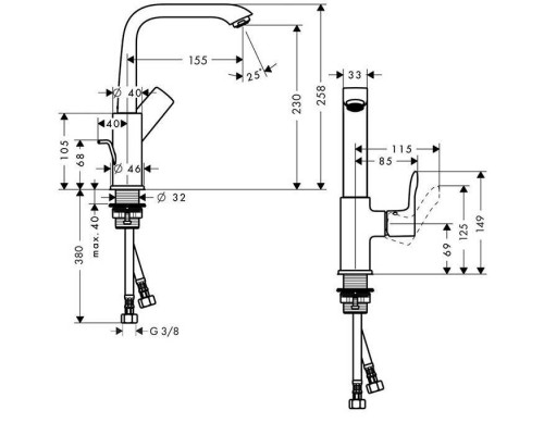 Hansgrohe Metris Смеситель для раковины, 1 отв., цвет: хром. 31087000
