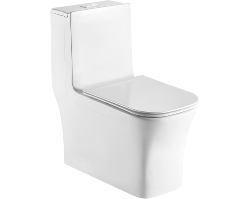 Унитаз моноблок напольный Weltwasser WW SK Glanbach 001 GL-WT безободковый, с микролифтом, белый глянец