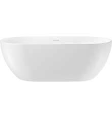 Акриловая ванна Wellsee Chic Riviera 180x85 см, отдельностоящая, белая, овальная, на ножках, со сливом-переливом, с донным клапаном, фурнитура черная