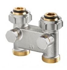 Узел, Oventrop, перепускной, прямой H-образный, 3/4, 3/4, Н ЕК-НГ, PN, бар-10, T°C -от +2 до +120, латунь, никелированный, для отопительных приборов-со встроенным вентилем, с функцией отключения, межтрубное расстояние 50 мм