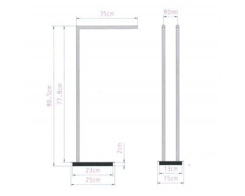 Decor Walther Straight 2 Полотенцедержатель двойной 38xh80см, напольный, цвет: никель сатинированный. 0504834