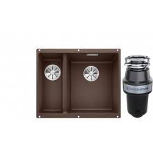 Комплект Мойка Blanco Subline 340/160-U кофе, правая + Измельчитель KUCHENSTERN Muhle