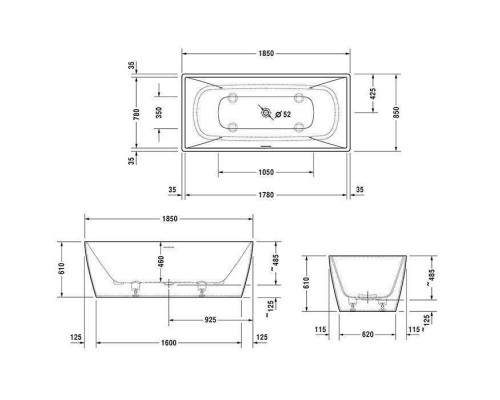 Duravit Vitrium Ванна отдельностоящая 185x85см., с ножками, с2 наклонами для спины, прямоугольная, цвет: синий матовый. 700430HB Duravit Vitrium Ванна отдельностоящая 185x85см., с ножками, с2 наклонами для спины, прямоугольная, цвет: синий матовый. 700430HB