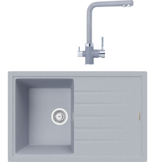 Комплект Мойка кухонная TopZero Juliet 780.500-49 titan + Смеситель Alphons titan 49