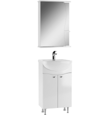 Мебель для ванной комнаты Айсберг Волна 50 напольная, 2 дверцы, белая