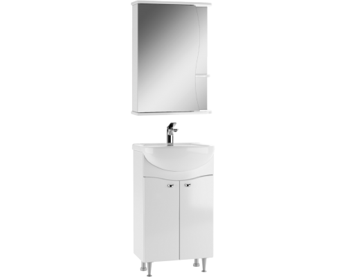 Мебель для ванной комнаты Айсберг Волна 50 напольная, 2 дверцы, белая