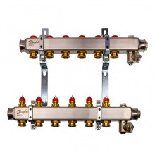 Комплект коллекторов Danfoss SSM-6 с кронштейнами для 6 контуров. 088U0976