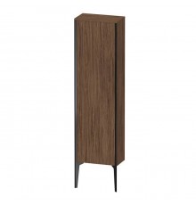 Duravit XViu Шкаф подвесной 40x24x133см, с 1 дверью, 3 стеклянными полками (петли справа), цвет: walnut dark/черный матовый. XV971500000,  XV1315RB221