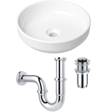 Комплект Раковина Lavinia Boho Bathroom Sink Slim 33311005 + Донный клапан Wellsee Drainage System 182134000 хром + Сифон 182102000 хром