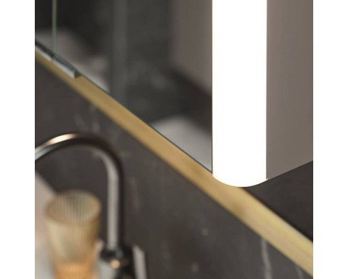 Burgbad Lavo 2.0 Зеркальный шкаф 72х16х65.5см., 2 двери, с LED подсветкой 2800К-6000К, с розеткой и выключателем, ручки черные, цвет: Basaltgrau Matt. SPOW072 G0227 F5045