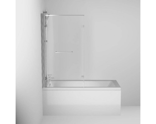 DX35WBS-D7W1-150MT Душевая шторка на борт ванны 150х80 см, с полотенцедержателем
