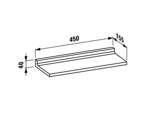 Laufen Kartell Полка 450х155мм, подвесная, цвет: янтарь. 3.8533.0.081.000.1