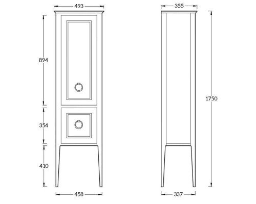 Kerama Marazzi Plaza Classic Пенал напольный 45x175см, цвет: орех матовый. PL.CN.175\NUT.M