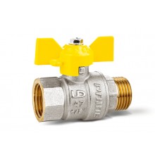 Кран шаровой латунный LD Pride 47.32.B-Н.Б 1 1/4  (Бабочка), газ. LD47
