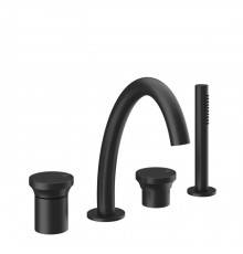 Gessi Origini Смеситель для ванны на 4 отв, с ручной лейкой, цвет: Black XL. 66037#299