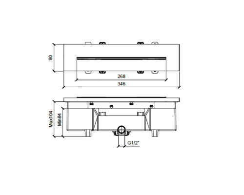 Almar Waterfall Wall Built-In Излив настенный 350times;80 мм, водопад, цвет: Copper 316 Brushed PVD. E044274.CO316 Almar Waterfall Wall Built-In Излив настенный 350times;80 мм, водопад, цвет: Copper 316 Brushed PVD. E044274.CO316