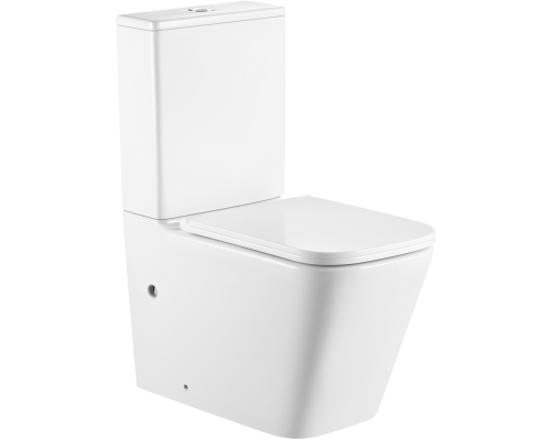 Унитаз-компакт SantiLine SL-5028 безободковый, с микролифтом, система смыва Tornado