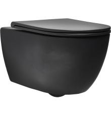 Унитаз подвесной Simas Trevi TR 18 black matt безободковый, с микролифтом, матовый черный