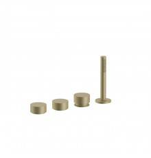 Fantini AF/21 Набортный смеситель для ванны, без излива, 4 отв., цвет: Matt British Gold PVD. 27 P6 A267