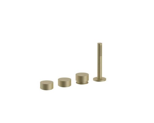 Fantini AF/21 Набортный смеситель для ванны, без излива, 4 отв., цвет: Matt British Gold PVD. 27 P6 A267