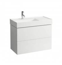 Laufen Kartell Тумба с раковиной 88x45x60cм, 2 ящика, с полочкой справа, цвет: белый матовый. 8.1033.8.000.111.1,  4.0761.8.033.640.1