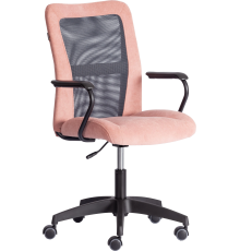Компьютерное кресло TetChair Staff флок розовый 137, ткань серая W-12