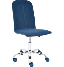 Компьютерное кресло TetChair Rio, флок синий 32, кожзам металлик 36