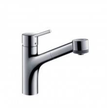 Hansgrohe Talis S Кухонный смеситель для раковины, на 1 отв., однорычажный, с выдвижным изливом, цвет: хром. 32841000
