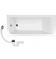 Акриловая ванна ALBA SPA Marry 180x70 см, пристенная, белая, со сливом-переливом Plastbrno EVK0150