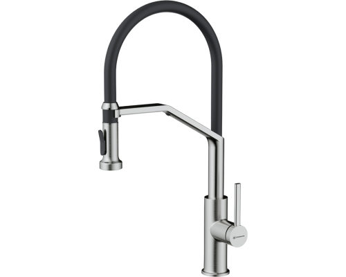 Смеситель для кухни Omoikiri Makkari 2 Plus-SB BN-BL нержавеющая сталь, черный