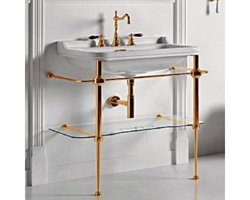 Kerasan Waldorf Консоль с раковиной и зеркалом 80х55см, на 1 отв., напольная, цвета консоли: oro. 4141K1bi/cr*1, 9197K2, 811391oro Kerasan Waldorf Консоль с раковиной и зеркалом 80х55см, на 1 отв., напольная, цвета консоли: oro. 4141K1bi/cr*1, 9197K2, 811391oro