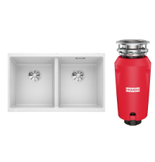 Комплект Мойка Blanco Subline 350/350-U белая + Измельчитель Franke