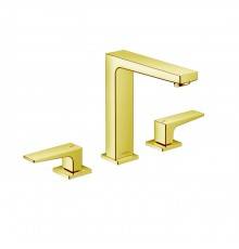 Hansgrohe Metropol Смеситель для раковины 160, на 3 отв, с донным клапаном, излив 152мм, цвет: золото. 32515990