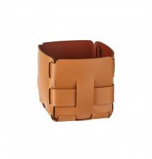ADJ Корзинка Mini Bottega, 12x12xH13 см., цвет: коньяк/бордо. 1013.09/30