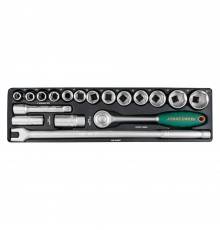 Набор торцевых головок Jonnesway 1/2"DR, 11-32 мм (19шт)