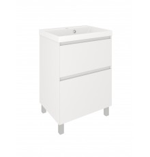 Тумба под раковину без столешницы Aqua de Marco Astra 60 напольная, глянцевая белая, с органайзером