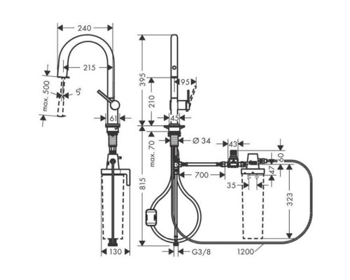 Hansgrohe Aqittura Смеситель для кухни, 1 отв., с вытяжным изливом 1jet и функцией фильтрации, цвет: хром . 76803000 Hansgrohe Aqittura Смеситель для кухни, 1 отв., с вытяжным изливом 1jet и функцией фильтрации, цвет: хром . 76803000