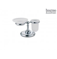 RE 773.51 CHROME Мыльница со стаканом, настольные, сатиновое стекло, хром RE77351