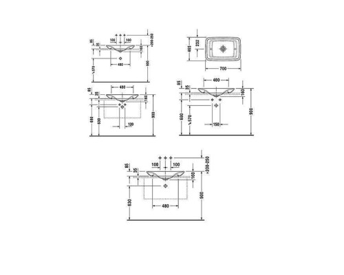 Duravit PuraVida Раковина накладная 70х46см., шлифованный вариант, без перелива, без площадки под смес., вкл. крепление, а также выпуск с керамической крышкой,  цвет: Белый