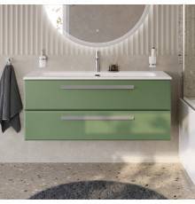Тумба с раковиной Cezares Eco Cer-N 120, фисташковый софт, раковина Eco 120, ручки серые