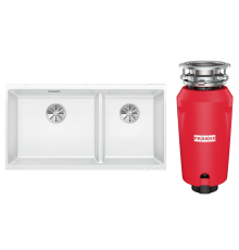 Комплект Мойка Blanco Subline 480/320-U белая + Измельчитель Franke 134.0715.094