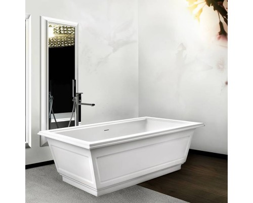 Gessi Eleganza Ванна отдельностоящая 180х85x55см, со сливом-переливом, цвет: матовый белый. 46715#521