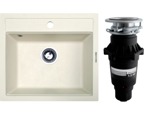 Комплект Мойка кухонная Zigmund   Shtain Platz 560 каменная соль + Измельчитель Bone Crusher BC 810-SL Slim Line