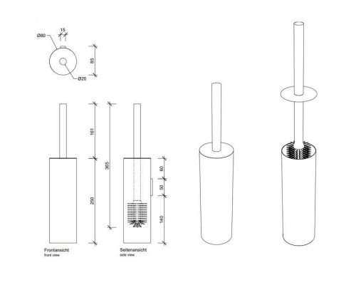 Decor Walther Bar WBG Туалетный ершик, подвесной, цвет: черный матовый. 0856960