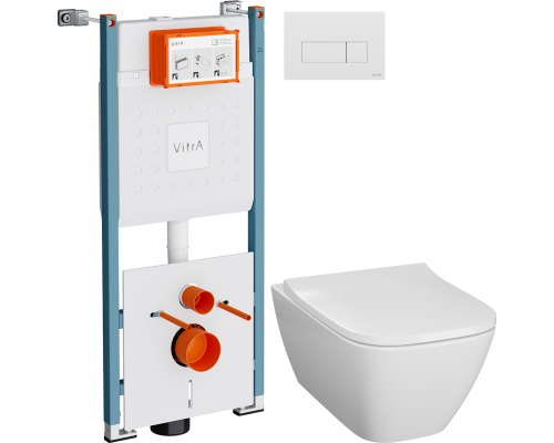 Комплект Унитаз подвесной Geberit Smyle Square 500.683.01.1 + Инсталляция VitrA V-Fix Core 732-5800-01PV + Кнопка Root Square 740-2300 белая глянцевая Комплект Унитаз подвесной Geberit Smyle Square 500.683.01.1 + Инсталляция VitrA V-Fix Core 732-5800-01PV + Кнопка Root Square 740-2300 белая глянцевая