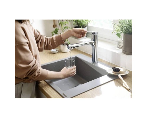 Hansgrohe Zesis M33 Смеситель для кухни, 1 отв., с вытяжным душем, sBox lite, цвет: хром. 74804000 Hansgrohe Zesis M33 Смеситель для кухни, 1 отв., с вытяжным душем, sBox lite, цвет: хром. 74804000
