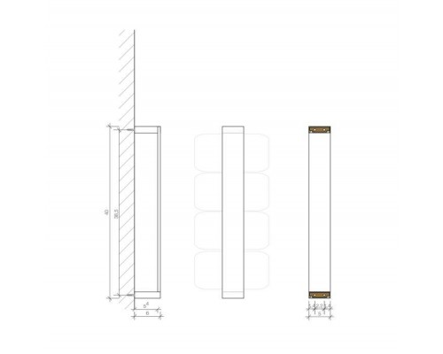 Decor Walther Brick HTE41 Полотенцедержатель 40см, вертикальный, подвесной, цвет: хром. 0592200
