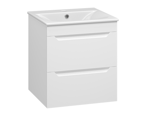 Тумба под раковину без столешницы Misty Бриз 50 подвесная, белая матовая