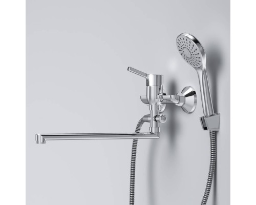 F85B90100 Смеситель для ванны и душа с длинным изливом и душевым набором