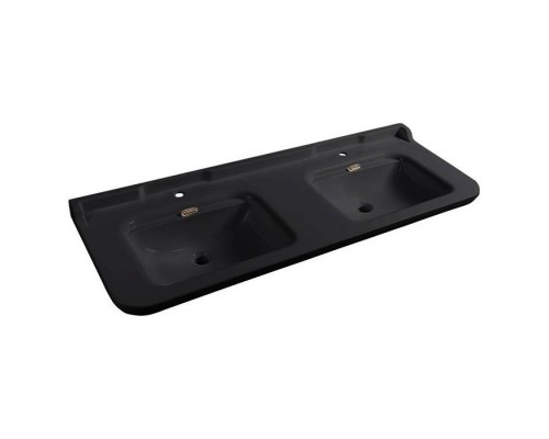 Kerasan Waldorf Раковина 150х55 см, с 2 отв., двойная, керамическая, цвет: черный/золото. 811391oro, 4143K4 nero/cr *1 Kerasan Waldorf Раковина 150х55 см, с 2 отв., двойная, керамическая, цвет: черный/золото. 811391oro, 4143K4 nero/cr *1